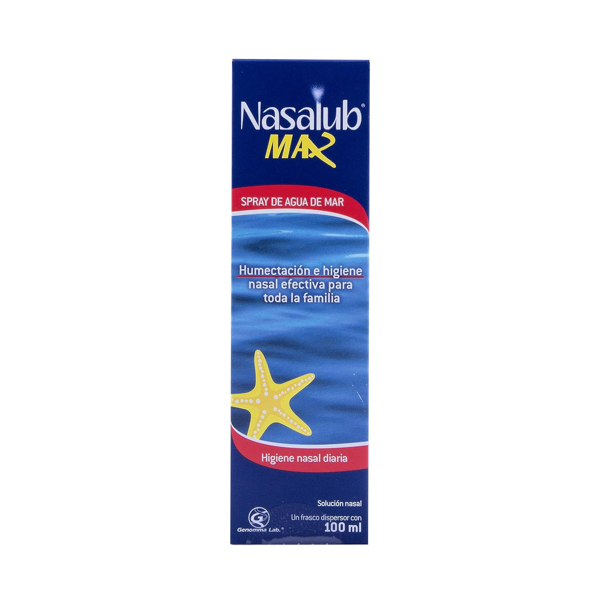 NASALUB MAX Spray de Agua de Mar, Humectación e higiene nasal efectiva para toda la familia, Frasco con 100ml