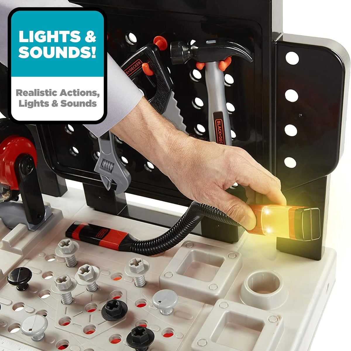 BLACK+DECKER Power Tool Workshop - Build Your Own Tool Box – 75 Realistic Toy Tools and Accessories