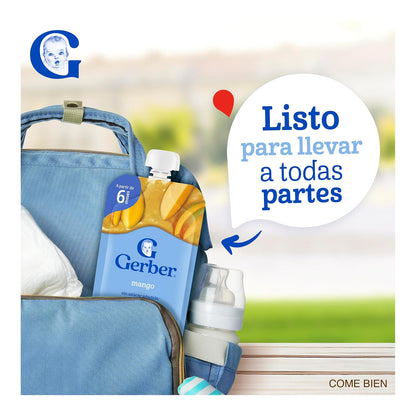 Papilla Gerber Pouch Mango Etapa 4 110g Paquete de 12