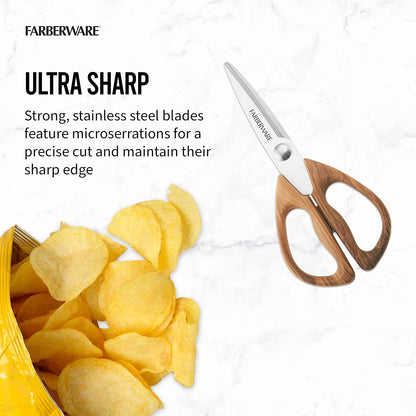 Farberware 5221282 All Purpose Shear, Pecan Wood Handles