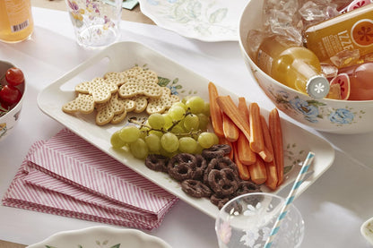 Lenox Plato llano con diseño de mariposa y pradera, melamina , Bandeja Hors D'Oeuvres, Blanco