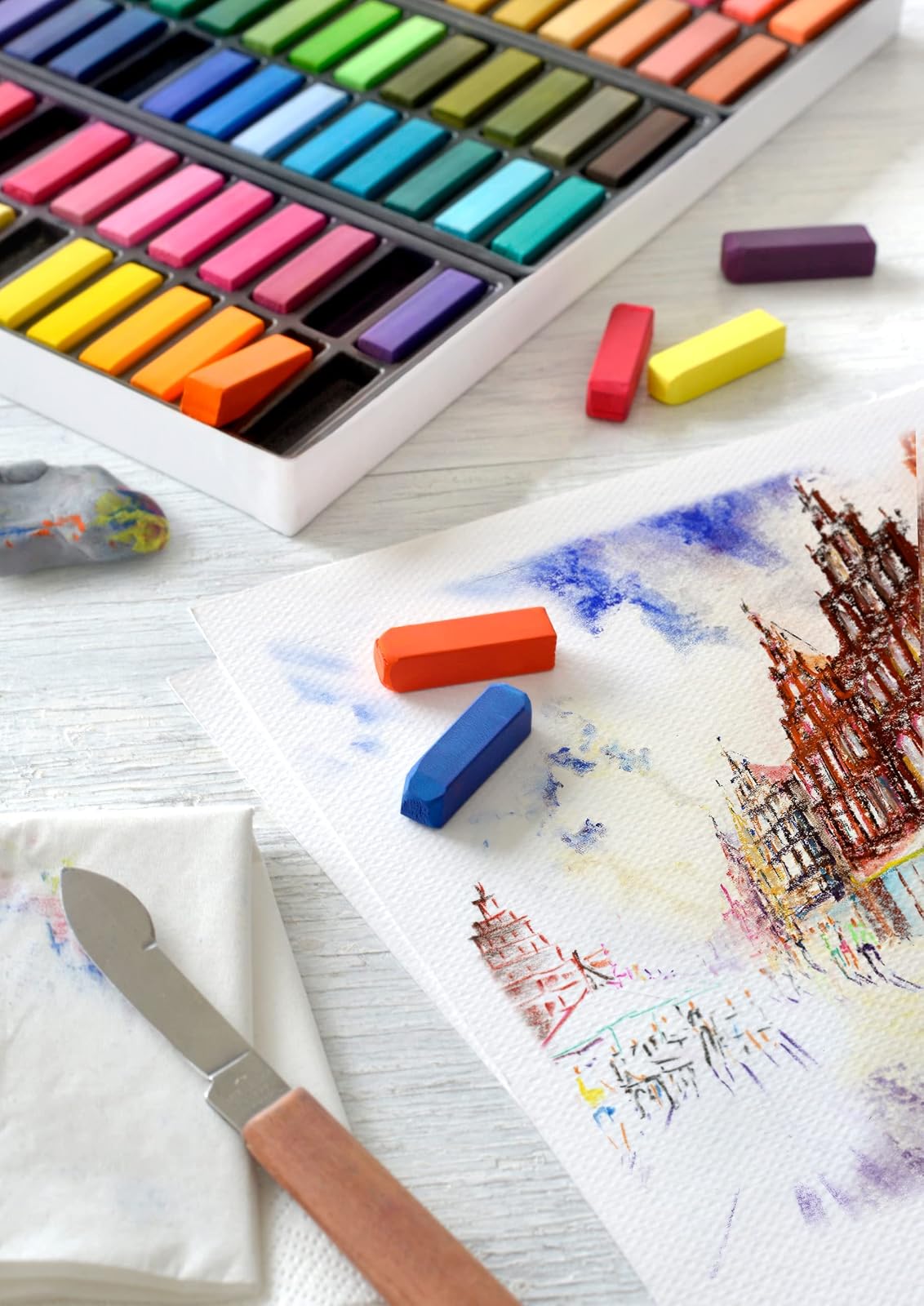 Faber-Castel FC128224 Creative Studio - Crayones Pastel (24 Unidades), Varios Colores