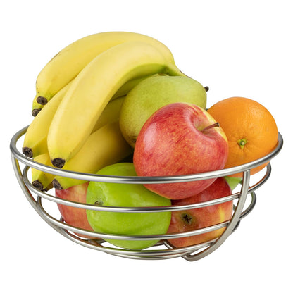 Spectrum Euro Wire - Cesta de frutas para almacenamiento de encimera de cocina, resistente alambre de metal de acero para frutas decorativas para productos frescos, verduras, pan y aperitivos, diseño