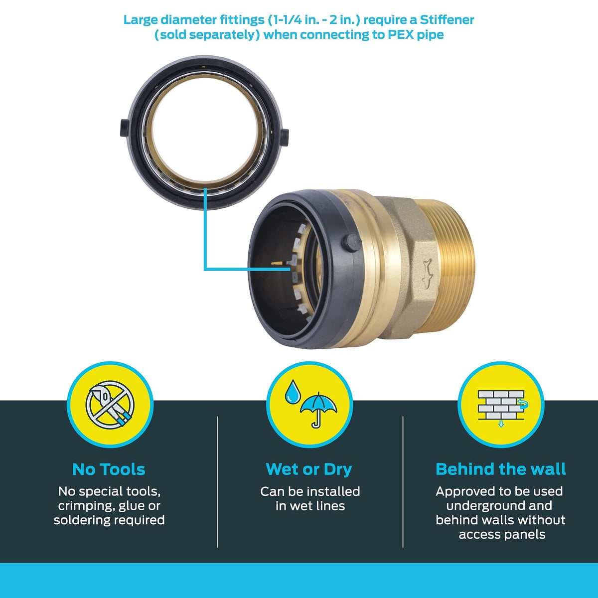 SHARKBITE UXL113532M conector macho 1-1/4 pulgadas x 1-1/4 pulgadas