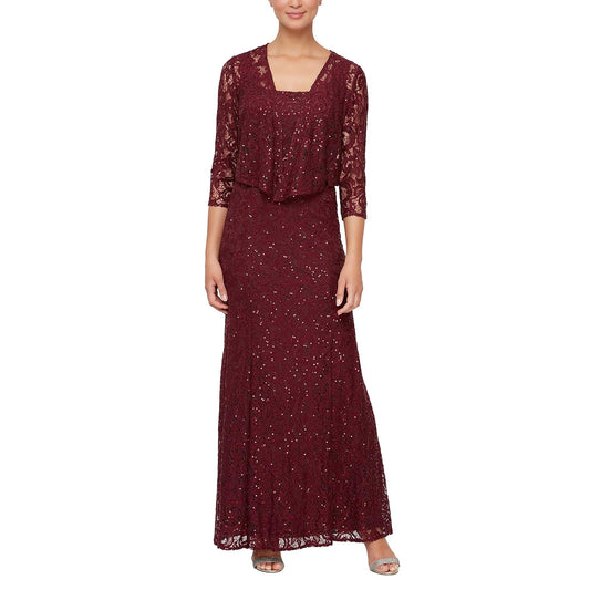 Alex Evenings Vestido Chamarra Largo, Encaje Vestido para la Madre de la Novia para Mujer