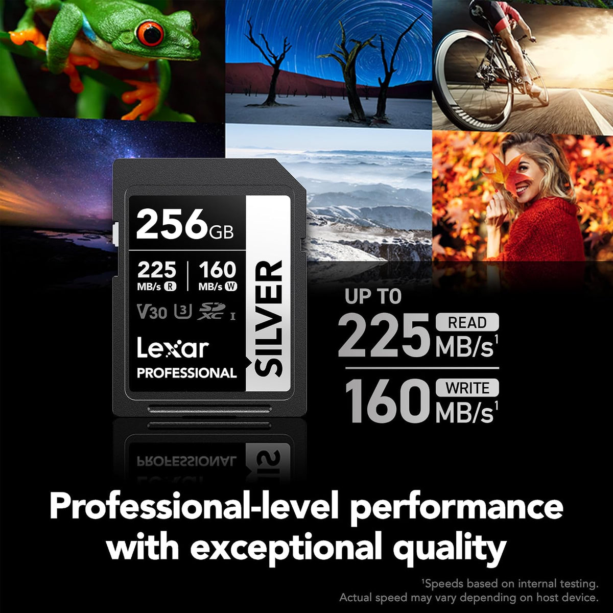 Lexar Tarjeta SD Profesional de 256 GB, UHS-I, C10, U3, V30, 4K, Tarjeta de Memoria SDXC de hasta 205/140 MB/s, para fotógrafo, videógrafo, Entusiasta (LSDSILV256G-BNNNU)
