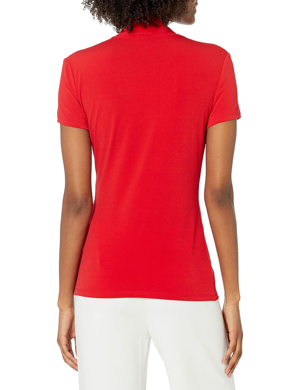 DKNY Top de Manga Corta con Fruncido Lateral Camisa para Mujer
