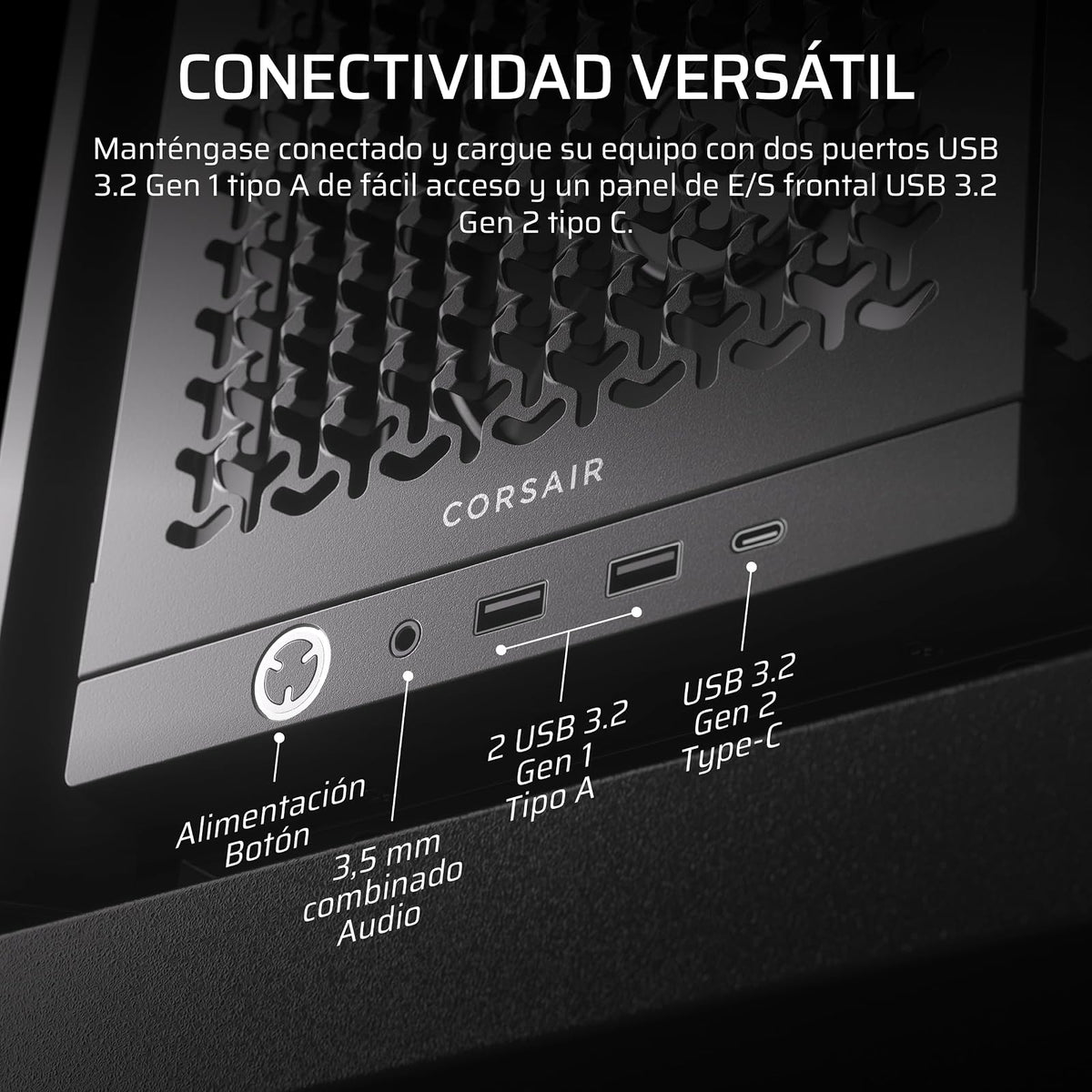 Corsair Frame 4000D RS Caja Modular Mid-Tower de Gran Flujo de Aire para PC – 3X Ventiladores RS – Sistema de Montaje de Ventiladores InfiniRail™ – Se Adapta a Múltiples Radiadores de 360 mm – Negro