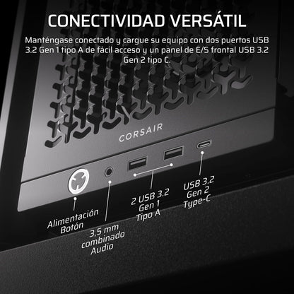Corsair Frame 4000D RS Caja Modular Mid-Tower de Gran Flujo de Aire para PC – 3X Ventiladores RS – Sistema de Montaje de Ventiladores InfiniRail™ – Se Adapta a Múltiples Radiadores de 360 mm – Negro