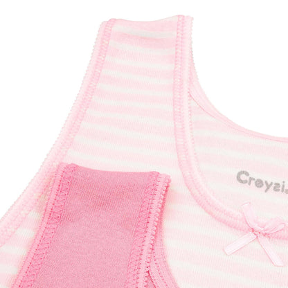 Baby Creysi Paquete de 3 Camisetas Sin Manga para Niña de Algodón con Tejido Calado
