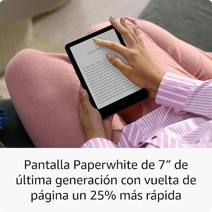 Kindle Paperwhite Signature Edition 32 GB (modelo más reciente) nuestro Kindle más rápido con una luz frontal que se ajusta automáticamente y semanas de duración de la batería. Carbón metálico