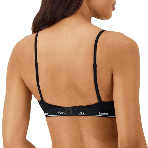 Hanes Originals - Bralette Triangular de algodón elástico Que Absorbe la Humedad, Paquete de 2 Sujetador para Mujer