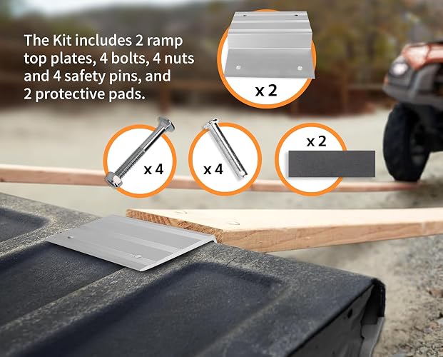 MaxxHaul 50946 Kit de Rampa Superior de Aluminio - Diseñado para Tablas de 2"x8" Pulgadas para Automóvil, Camiones, Remolque, Entrada de Garaje, cobertizo, cortacésped