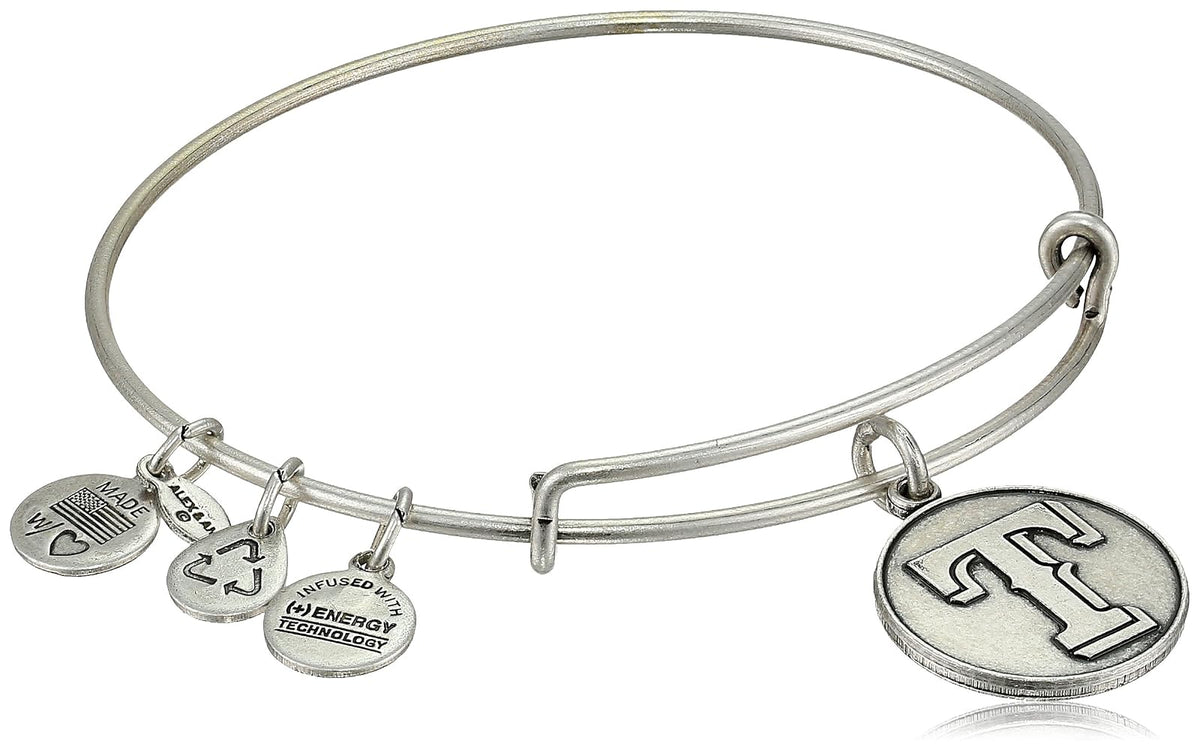 Alex and Ani Pulsera de alambre extensible con logotipo deportivo de la Liga Mayor de Béisbol, 19,7 cm