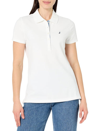 Nautica - Polo de Manga Corta con Botones para Mujer