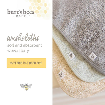 Burt's Bees - Paños para bebé, 100% algodón orgánico, Suave y súper Absorbente de Tela de Rizo y paño de Lavado de Rizo