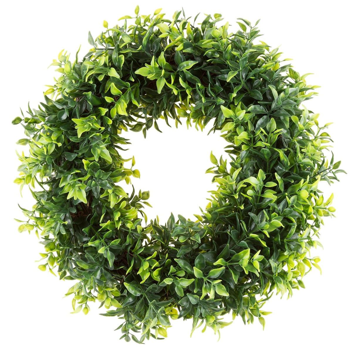Pure Garden 50-151 Artificial Opal Basil Leaf, Round Wreath, 11.5"