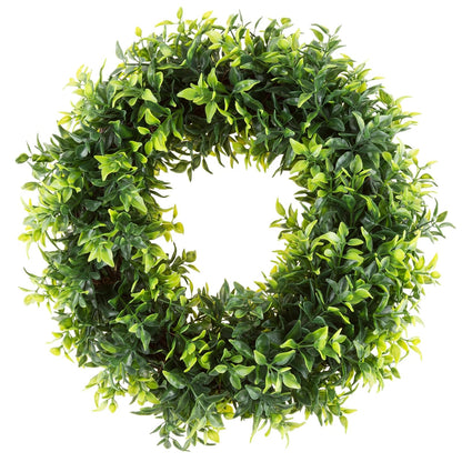 Pure Garden 50-151 Artificial Opal Basil Leaf, Round Wreath, 11.5"