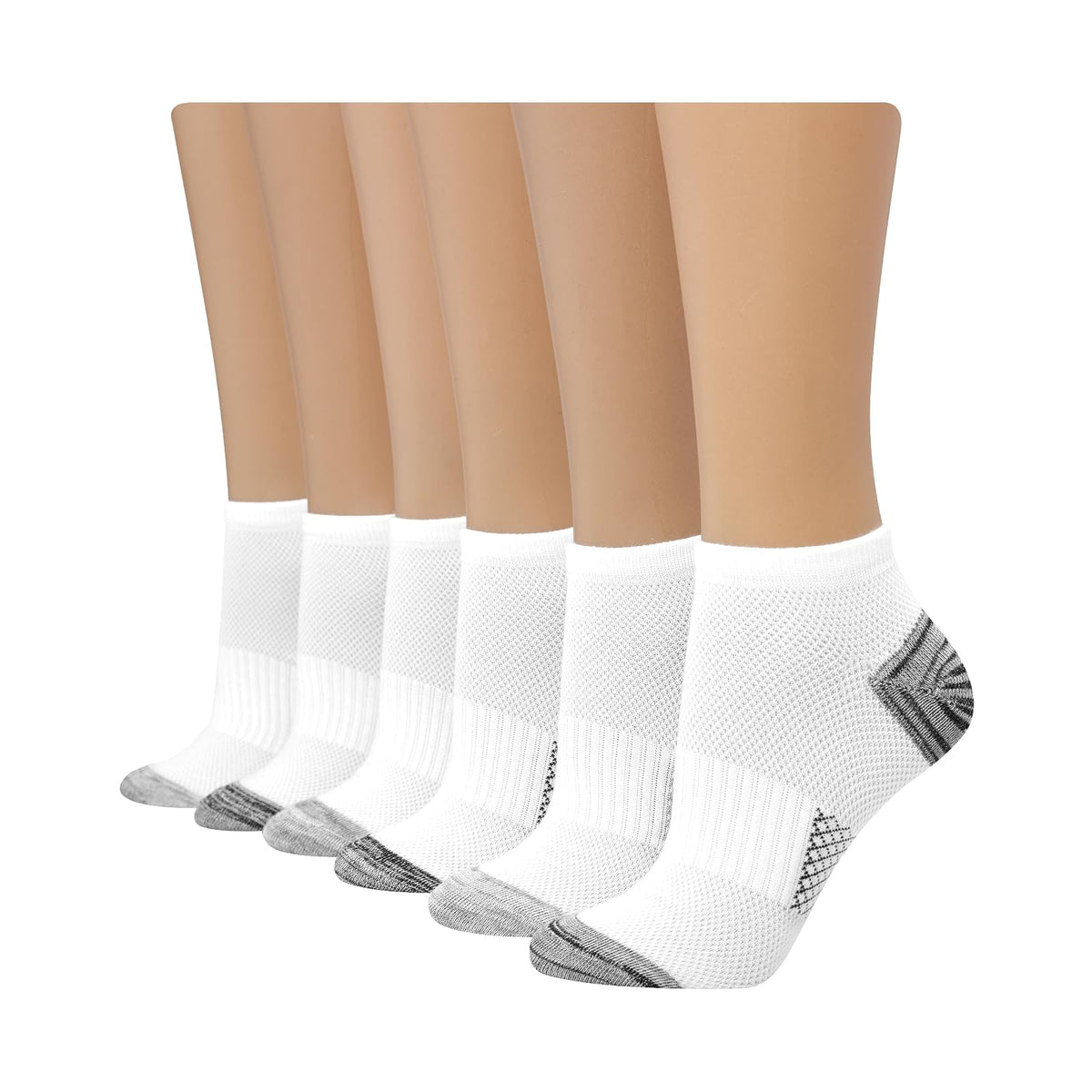 Hanes Calcetines Ligeros Invisibles Paquete de 6 Mujer - 5-9 - Blanco