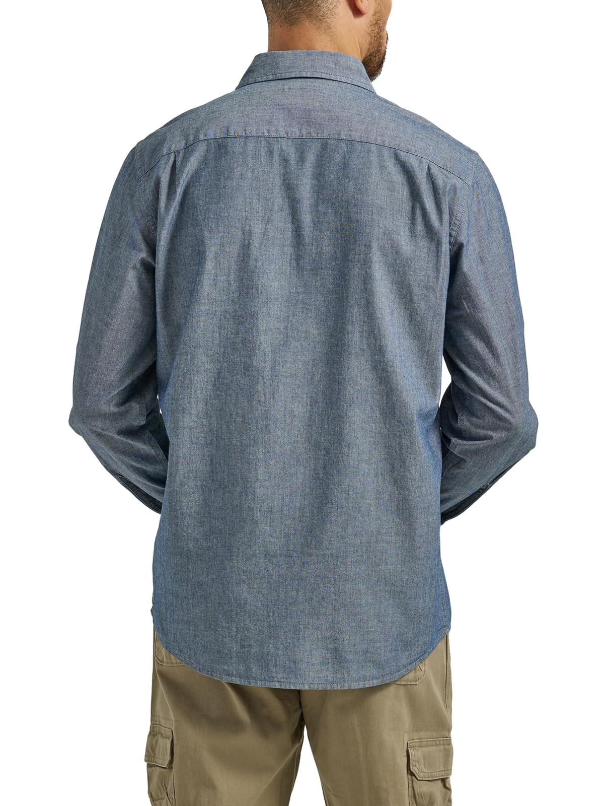 Wrangler Authentics Camisa Tejida clásica de Manga Larga Camisa Abotonada para Hombre