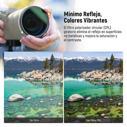 NEEWER 82 mm CPL + Filtro Difusor Negro 1/4 para Filtro de Efecto Cinematográfico de Niebla (Paquete de 2), Filtro Polarizador Circular de Cristal Óptico Multicapa con Efecto Cinematográfico Suave