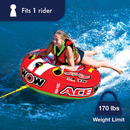 WOW Sports WOW World of Watersports, 15-1120, Ace Racing Towable, Ski Tube, 1 Person