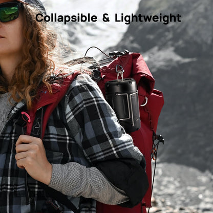 Linterna LED plegable para acampar, recargable por USB C y alimentado por pilas, luz de emergencia 2 en 1 con linterna y base magnética, cortes de energía, suministros de huracán, kits de