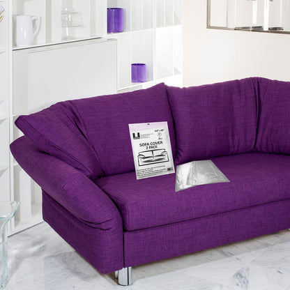 Uboxes SOFASCOVER02 Funda para Sofa, 2 Paquetes, 135" x 42", Transparente