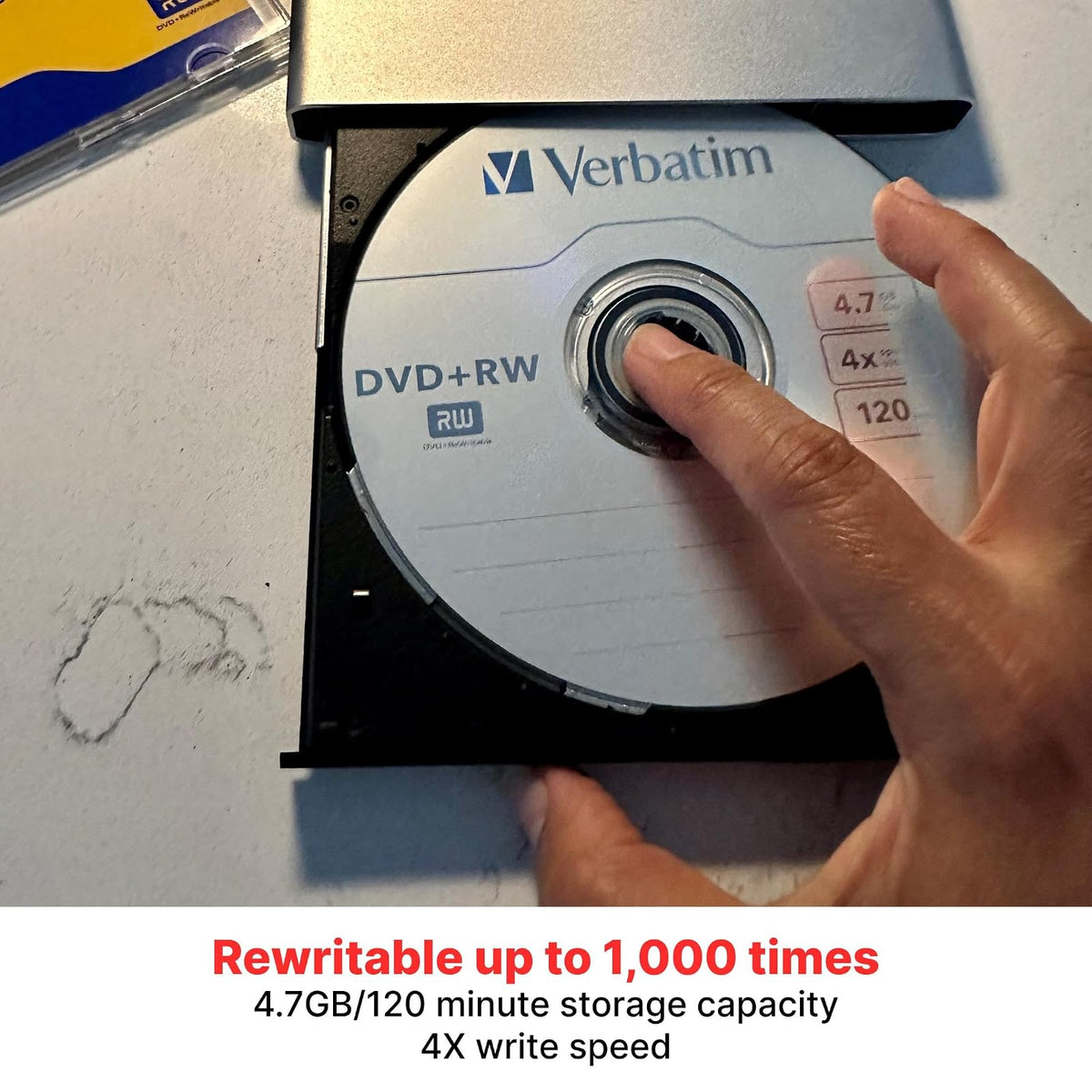 Verbatim 94839 4.7 GB 1x- 4X ReWritable Disc DVD+RW, 10-Disc Slim Jewel Case
