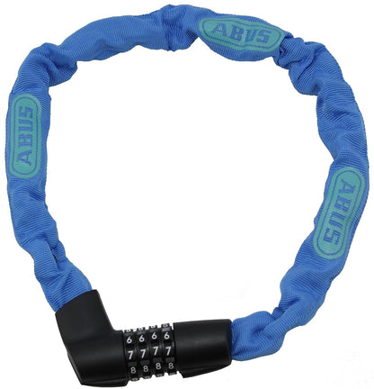 ABUS Cerradura de cadena Tresor 1385/75 Neon - cerradura de combinación de acero templado - cadena cuadrada de 6 mm de grosor - nivel de seguridad 6-75 cm - azul