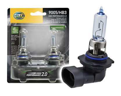 HELLA Foco Halógeno 9005 para Automóvil, 12 V - 9005 - Kit de doble ampolla