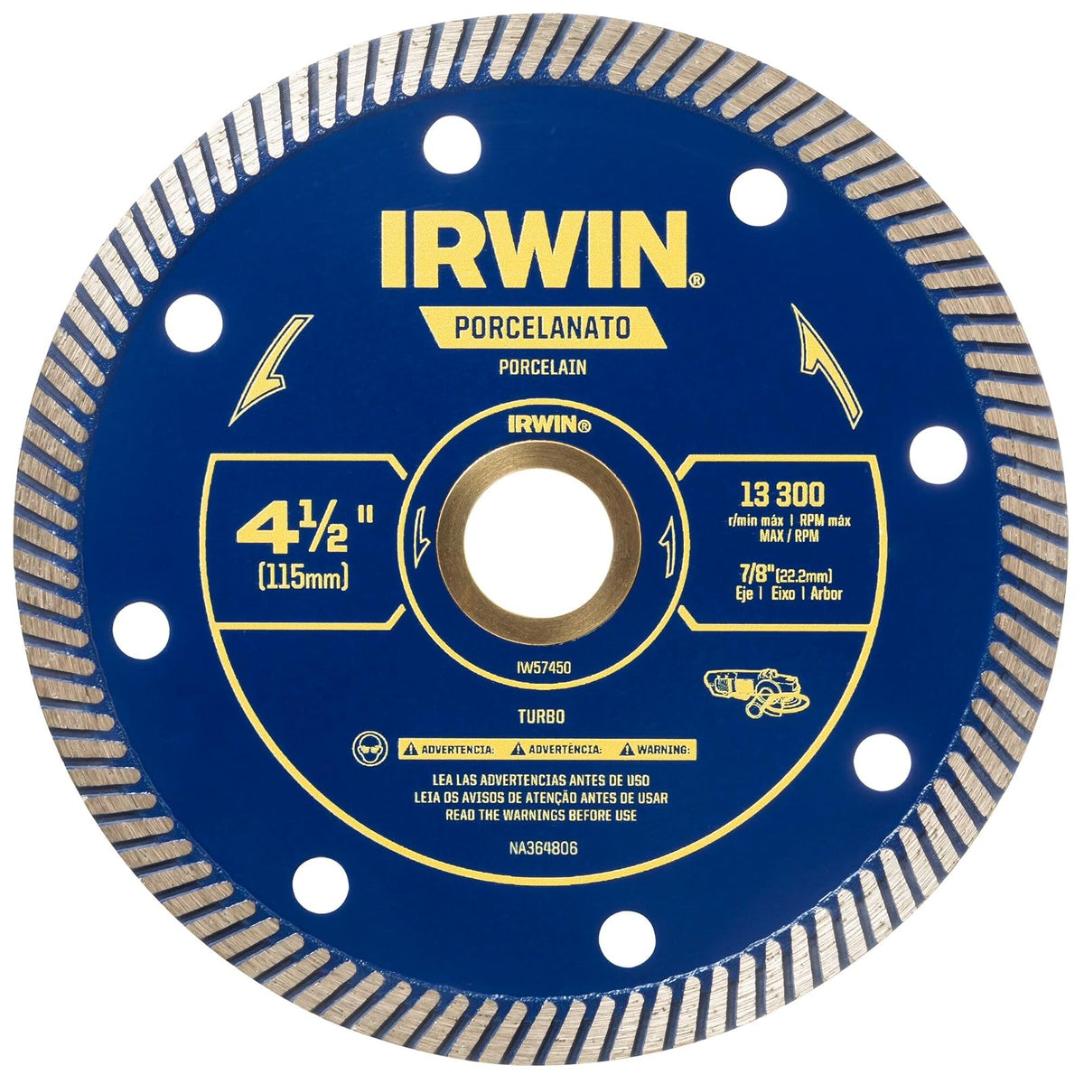 IRWIN Disco de diamante turbo para Porcelanato 4-1/2" (IW57450)