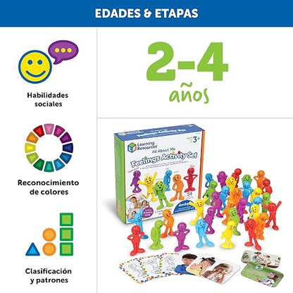 All About Me Feelings Activity Set, Juegos de Aprendizaje Socio-Emocional, Juegos de Comunicación para Niños, Juguetes de Emociónes, Juguetes de Sentimientos para Niños, 54 Piezas Mayores de 3 años