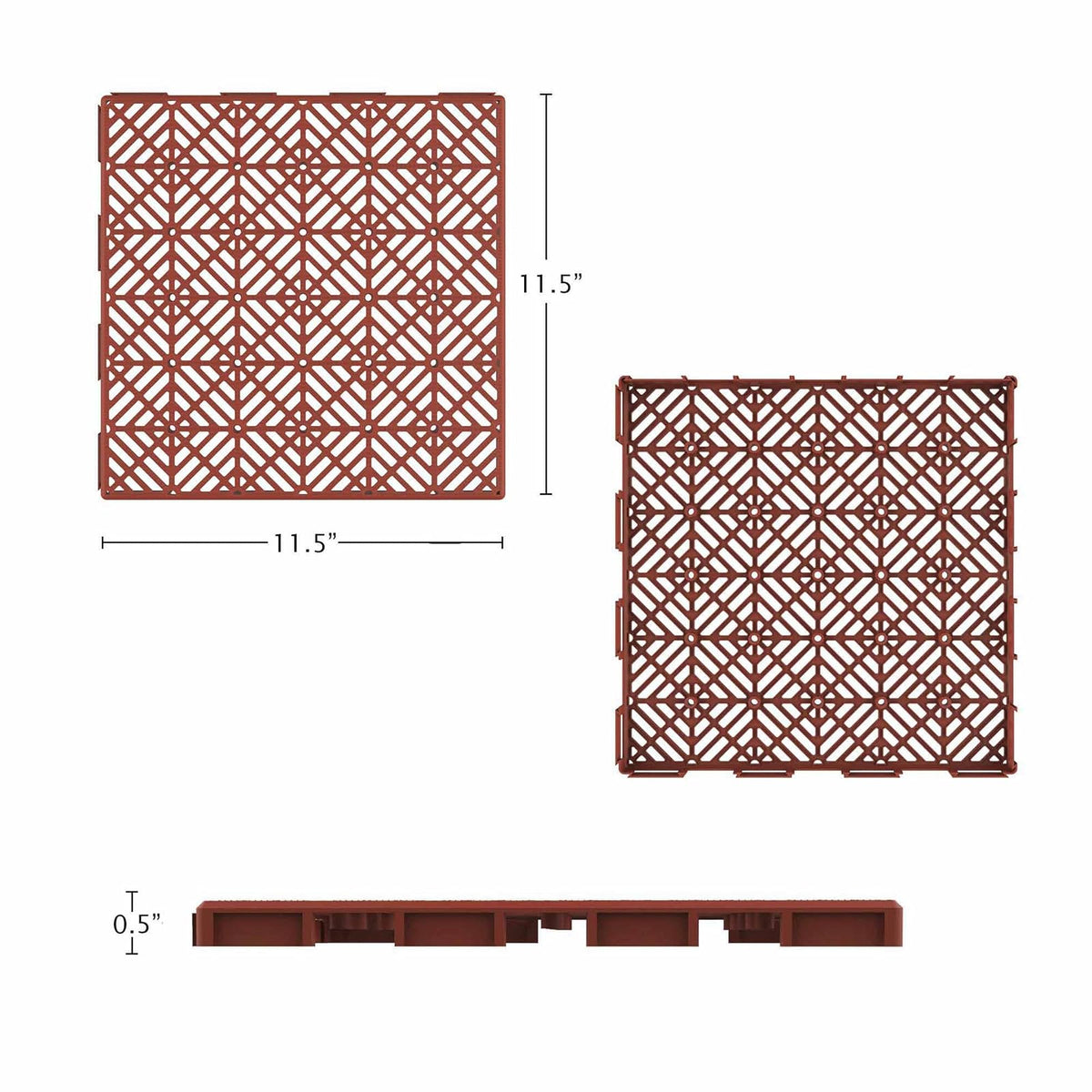 Pure Garden 50-147 Interlocking Patio, Deck or Garage Floor Tiles, 12 x 12