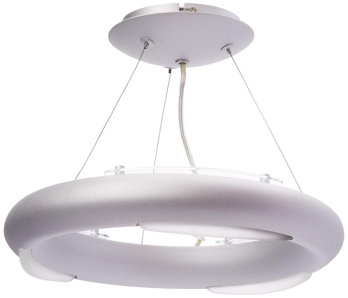 Hunter ES90864 Annello Mini Colgante para semi plafón de 3 luces, 120V 60HZ 120W 3 Focos x 40W Plata