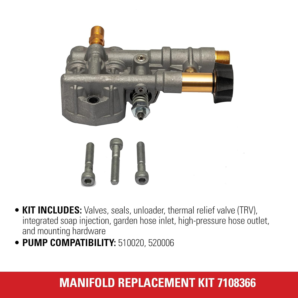 Simpson Cleaning 7108366 Kit de repuesto para bomba de lavado a presión axial de leva Simpson Cleaning 7108366 OEM Technologies 510020 y 520006, Multi