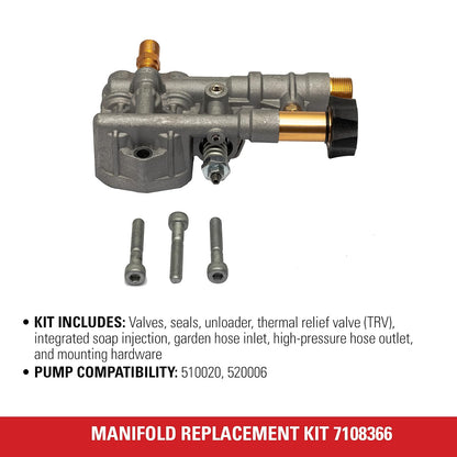 Simpson Cleaning 7108366 Kit de repuesto para bomba de lavado a presión axial de leva Simpson Cleaning 7108366 OEM Technologies 510020 y 520006, Multi