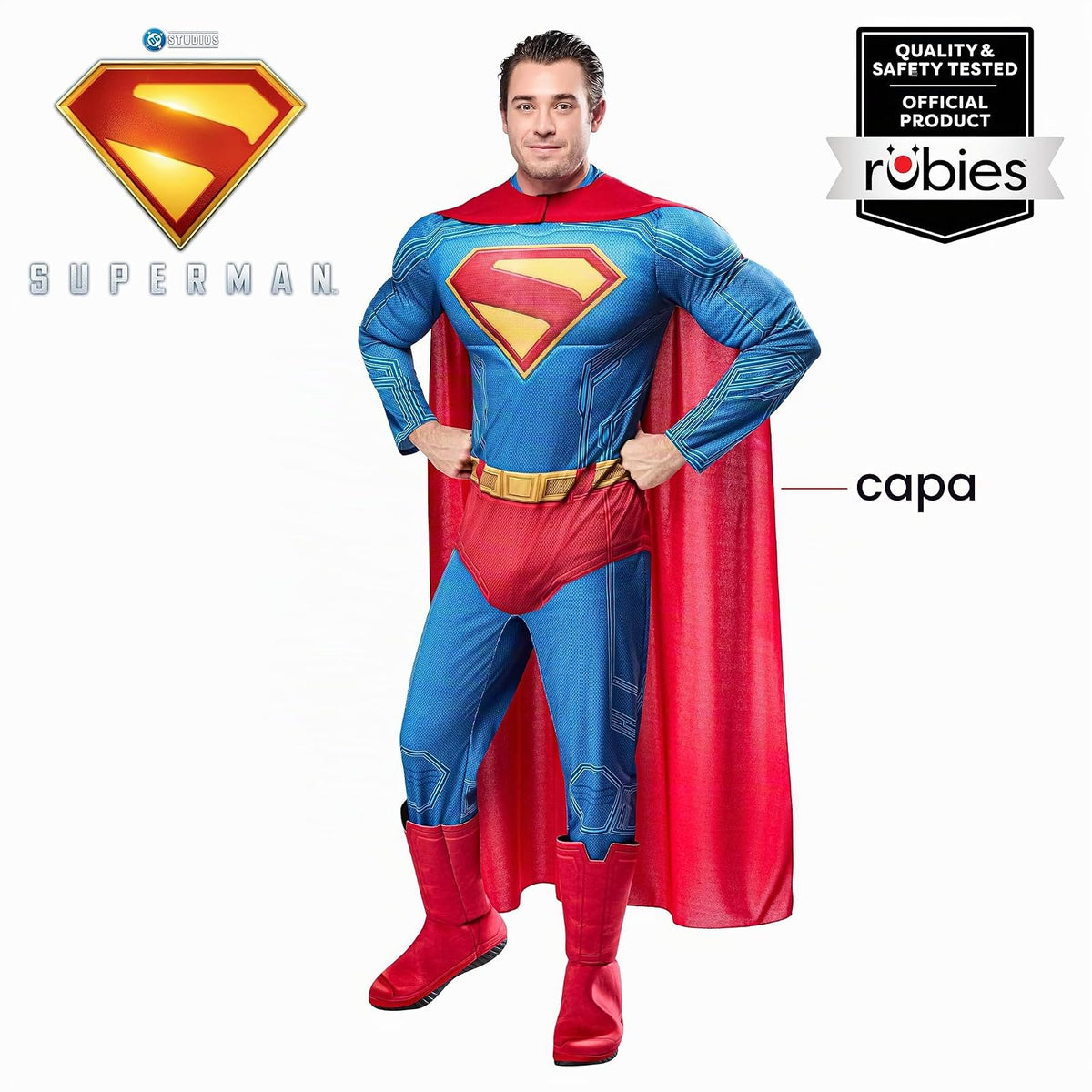 Rubies Superman 2025: Superman Cape para adultos, talla única, color rojo