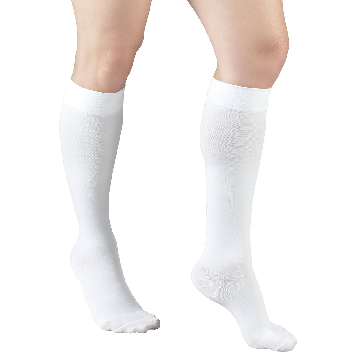 Truform 20-30 Mmhg Compression Stockings For Men And Women, Knee High Length, Closed Toe White, Pack of 1