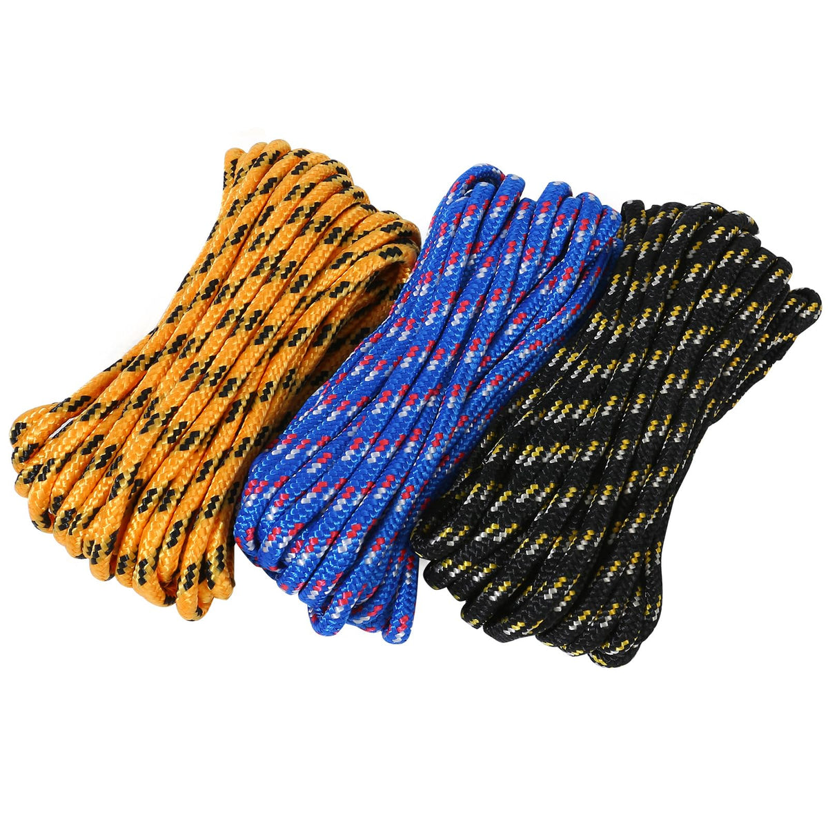 MaxxHaul 50227 Cuerda Trenzada de Diamante, 3/8 Pulgadas x 50 Pies - 1 - 4" x 25'