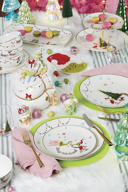 Lenox Set 4 Platos para Ensalada Merry Grinchmas Porcelana Surtidos 20 cm El Grinch