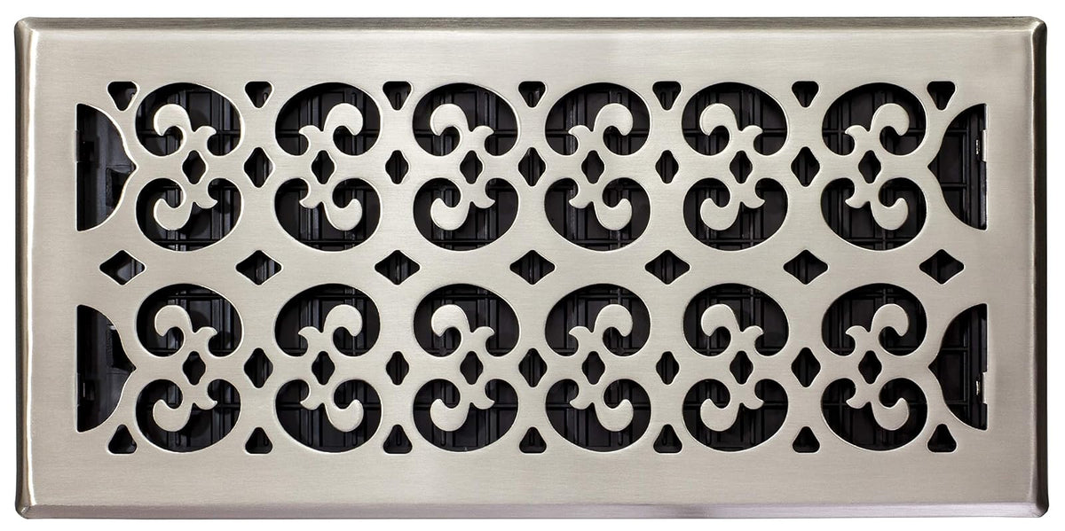 Decor Grates Scroll registro de piso, Acabado niquelado