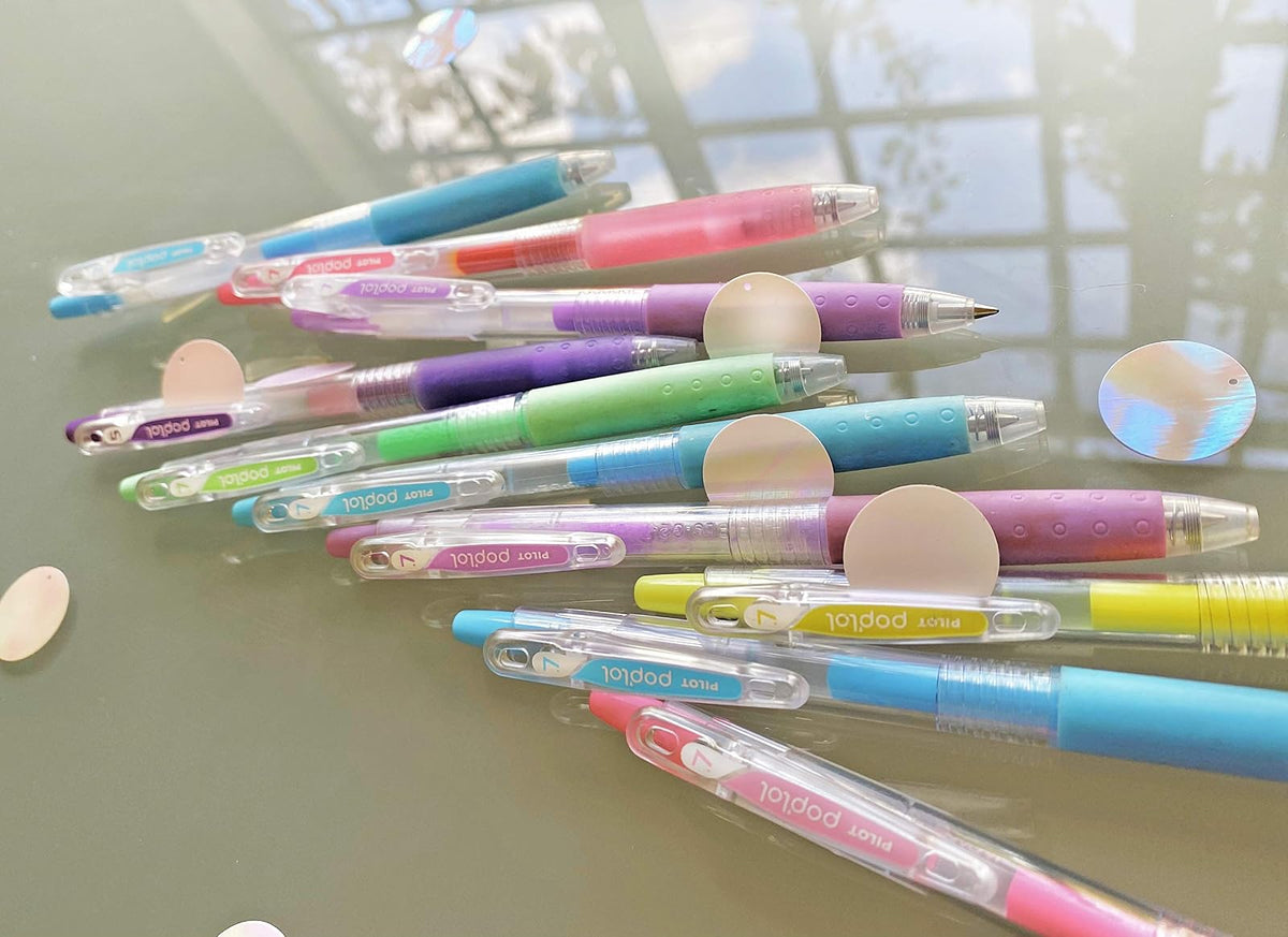Pilot Bolígrafo retráctil de gel Pop´lol, punto fino (0.7 mm), tinta de colores surtidos pasteles, caja con 12 piezas (18052)