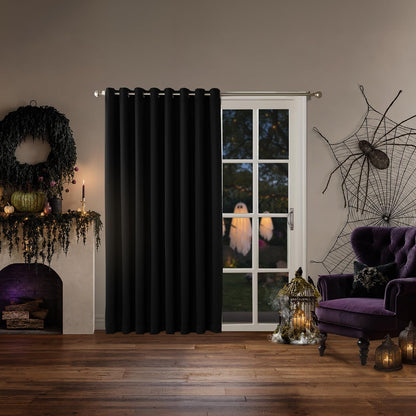 Sun Zero Easton - Cortina Opaca con Ojales, Panel Individual - Negro - 84An x 100Al cm (1 Paneles)