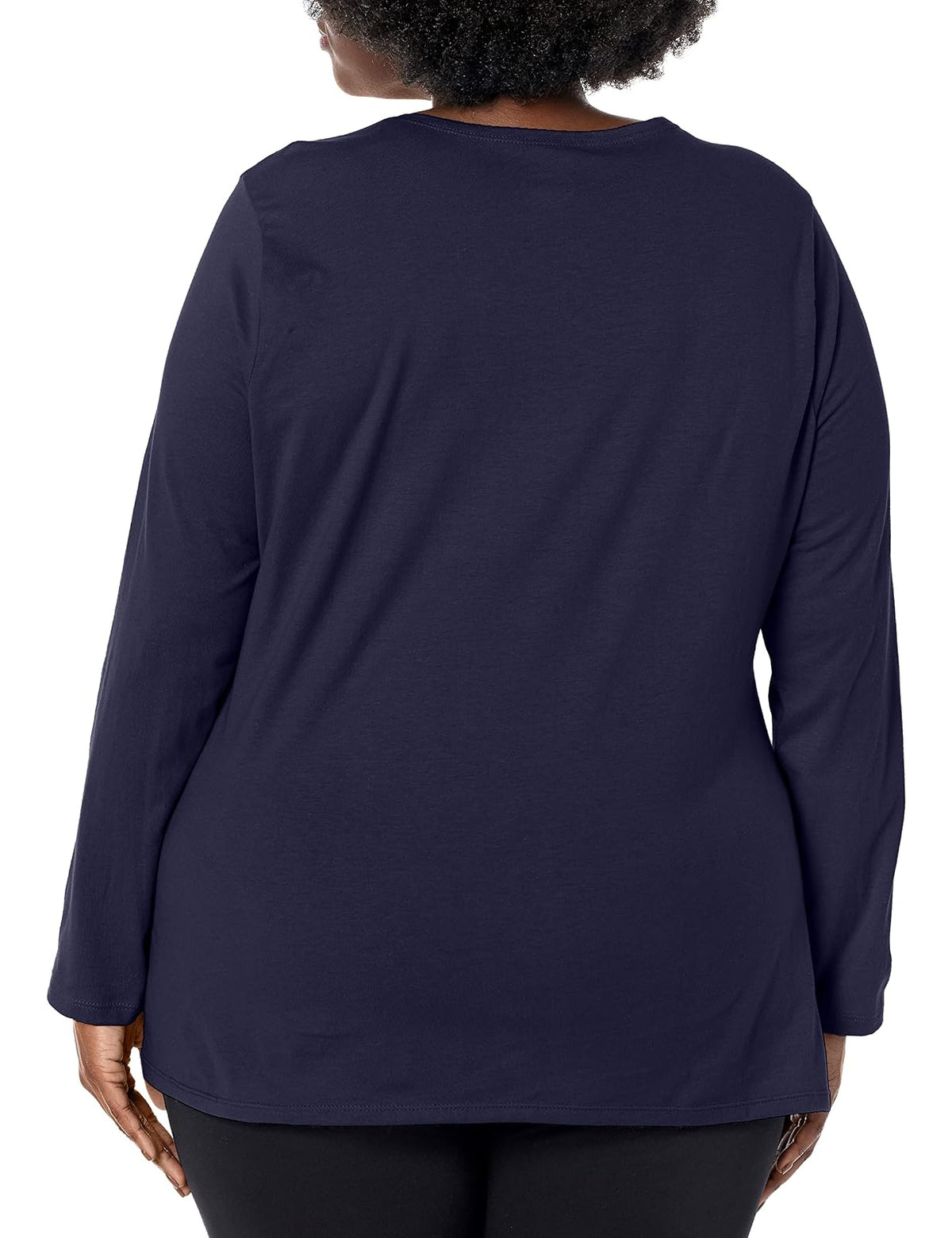 Just My Size Women's T-Shirt, Plus Size Long Sleeve Cotton tee, JMS Plus Size Scoop-Neck T-Shirt for Women