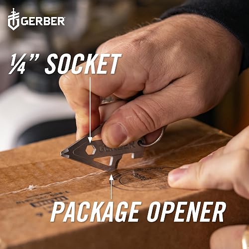 Gerber Broadhead Herramienta Multifunción 1074045 | Plata, acero inoxidable, longitud 6.5 cm, peso 26 g, 5 funciones, llavero