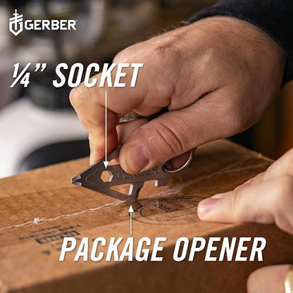 Gerber Broadhead Herramienta Multifunción 1074045 | Plata, acero inoxidable, longitud 6.5 cm, peso 26 g, 5 funciones, llavero