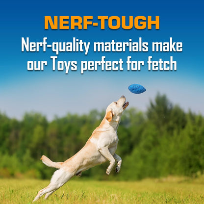Nerf Dog - Juego de Regalo de Tres Juguetes, Bola crujiente, Bola LED chirriante y Juego de Regalo de fútbol chirriante