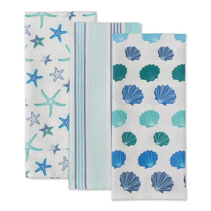 DII Fouta Beach House Vibes Collection - Juego de Ropa de Cocina, Juego de paños de Cocina, Peine de Playa, 3 Piezas