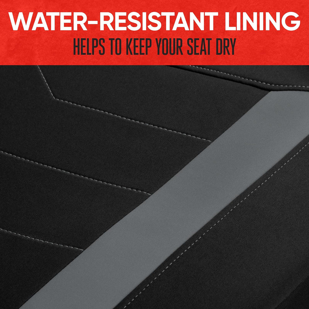 Motor Trend Funda de Asiento de Automóvil de Neopreno Impermeable, Ajuste Universal, Negro y Gris